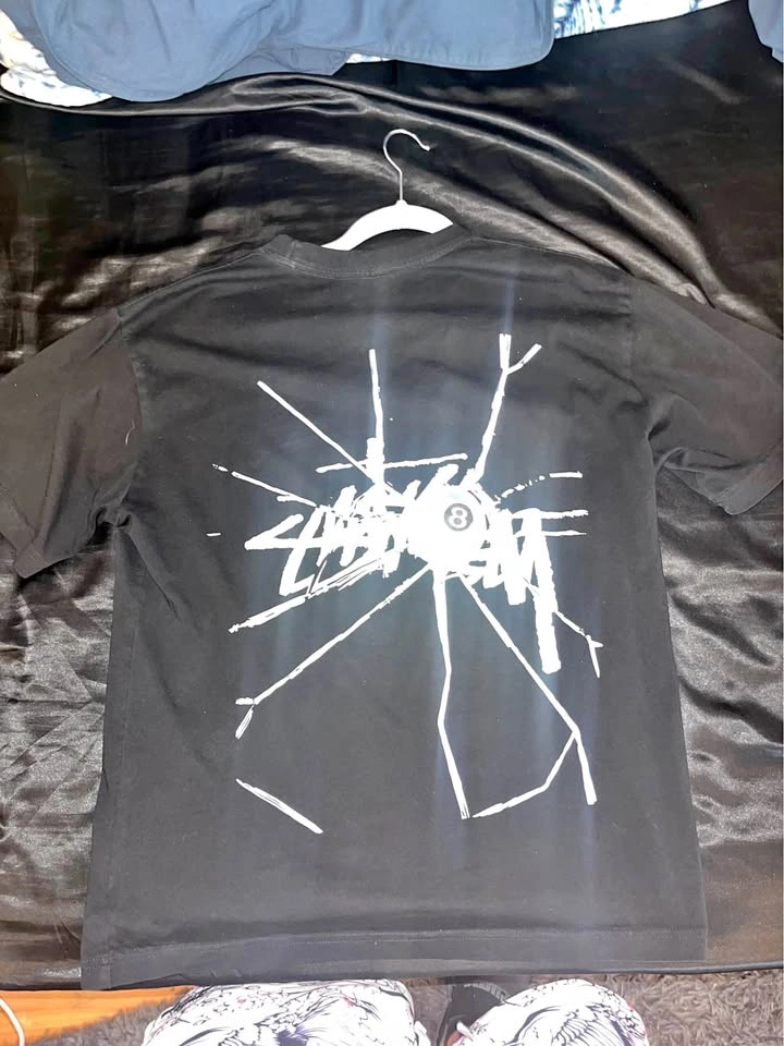Stussy 8 Ball Shattered Logo Black T-shirt Large
