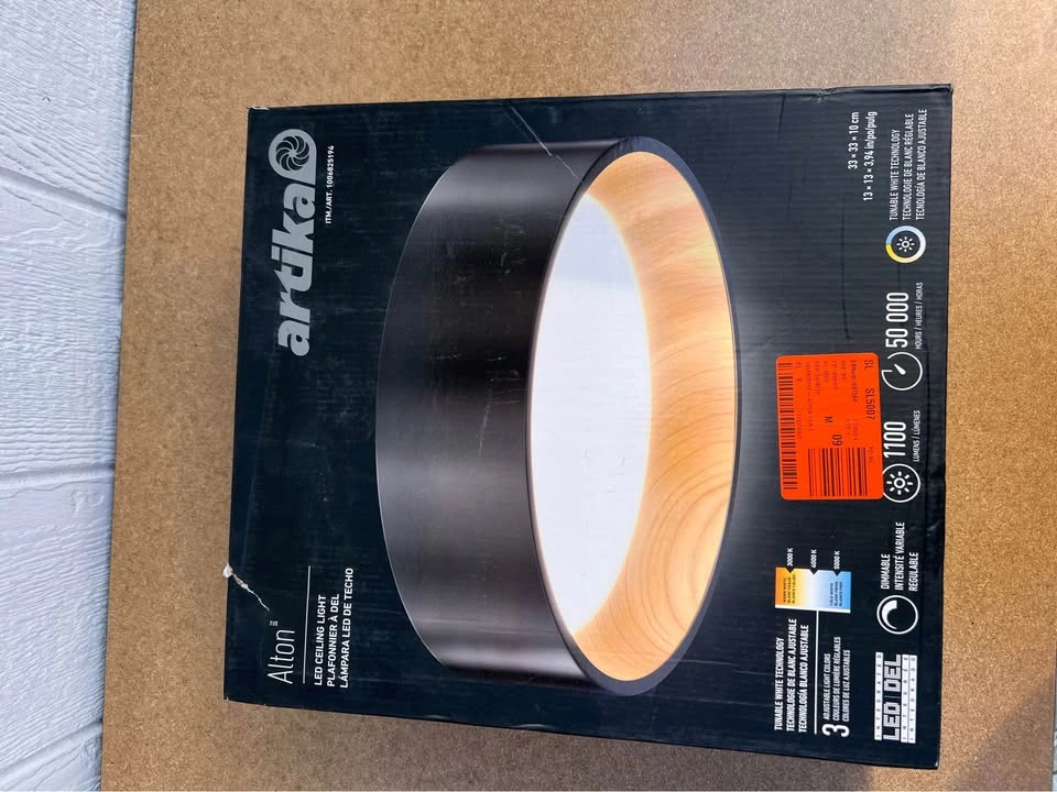 Artika Alton LED Ceiling Light tunable white dimmable black wood - photo 2