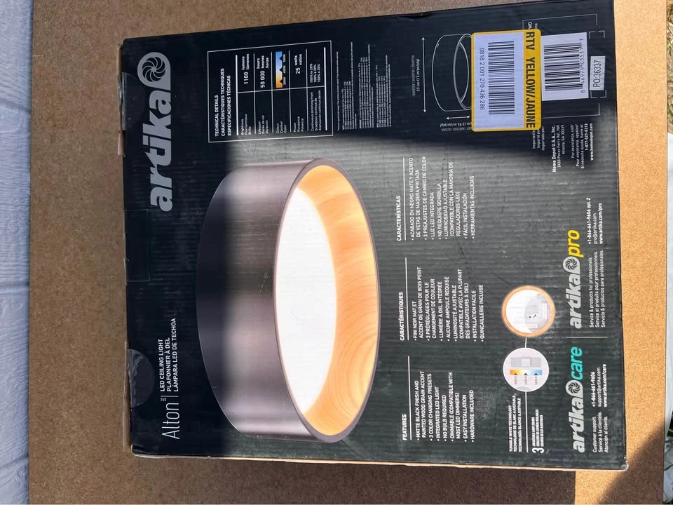 Artika Alton LED Ceiling Light tunable white dimmable black wood - photo 3