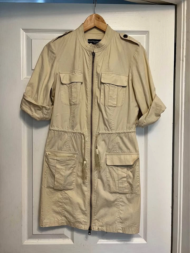 ⚽ Beige Casual long Jacket