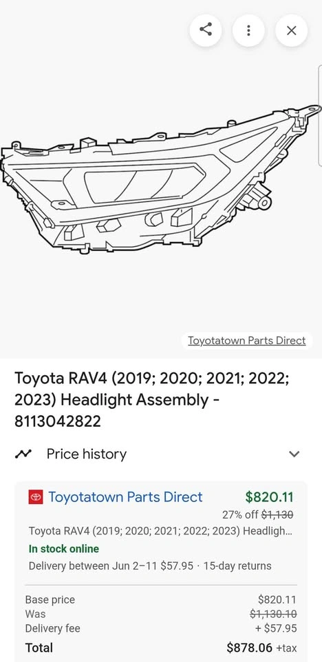 OEM Toyota RAV4 Driver side Front LED Headlight Assembly - photo 5