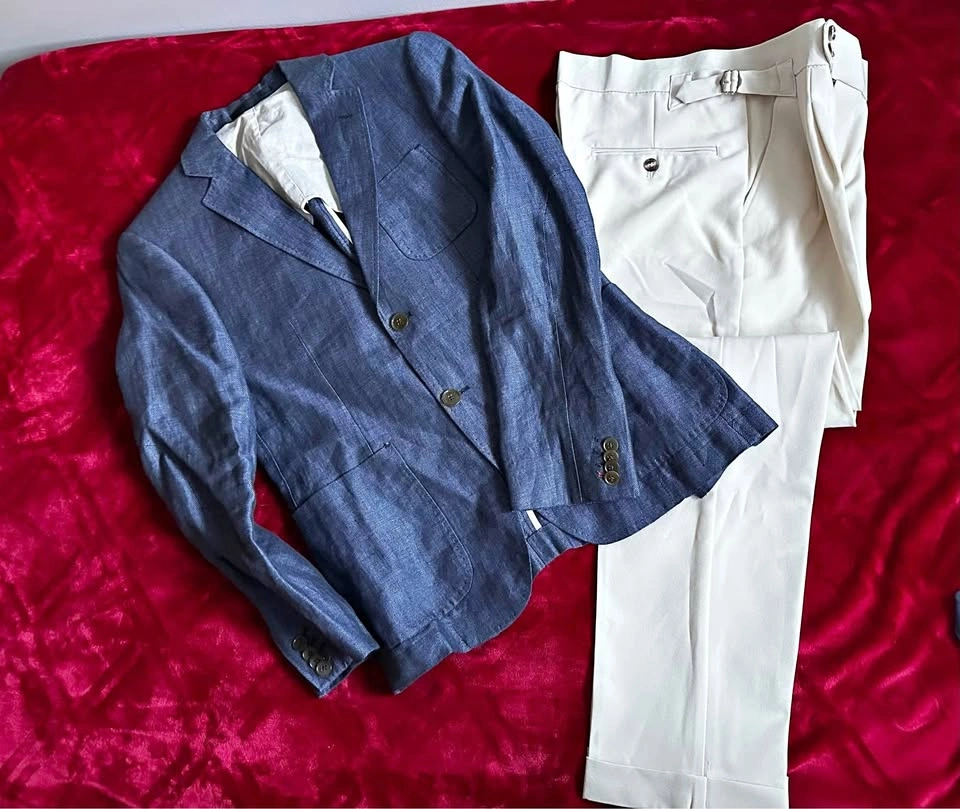 Linen blazer 38 and italian pant 30