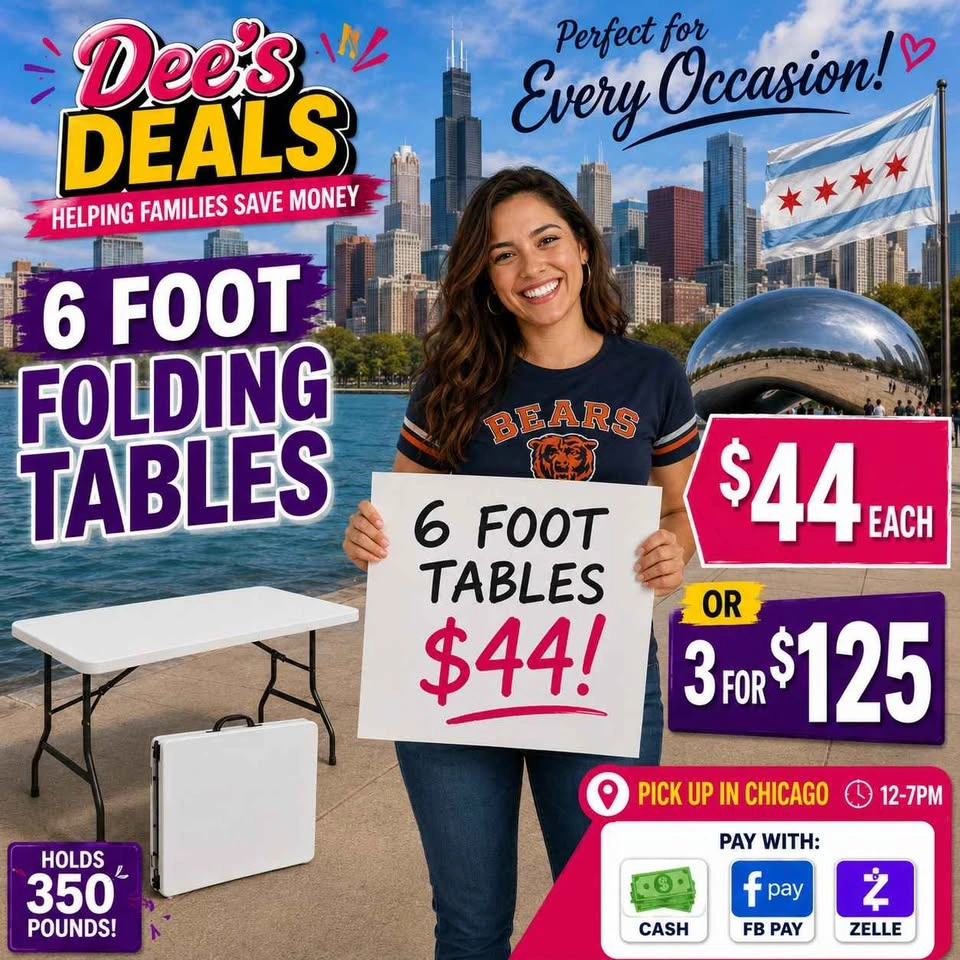6 foot folding tables BRAND NEW IN BOX ONLY $44 - photo 2