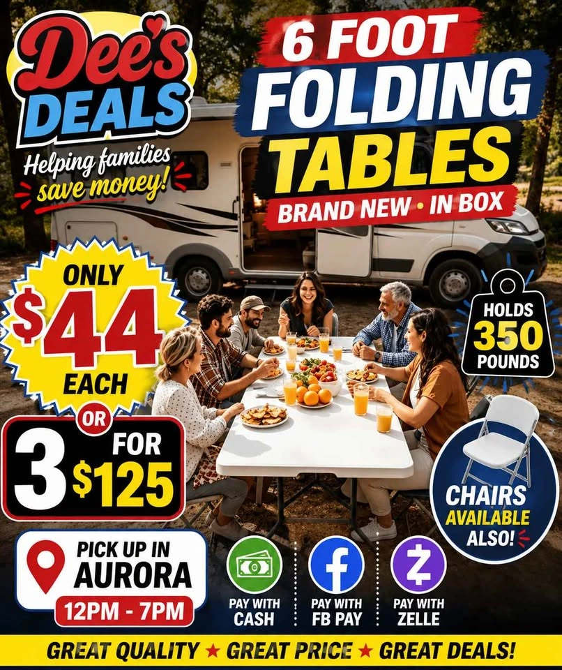6 foot folding tables BRAND NEW IN BOX ONLY $44 - photo 3