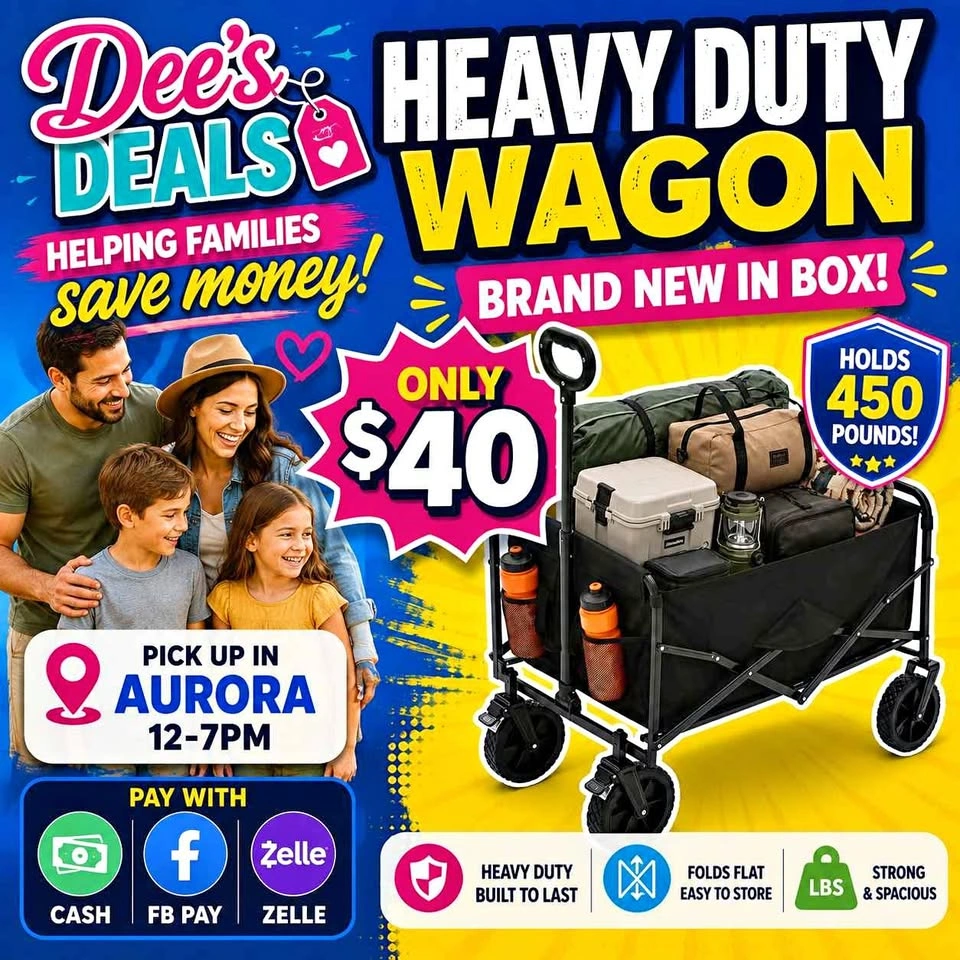 Heavy Duty Large Folding Wagon BRAND NEW IN BOX ONLY $40