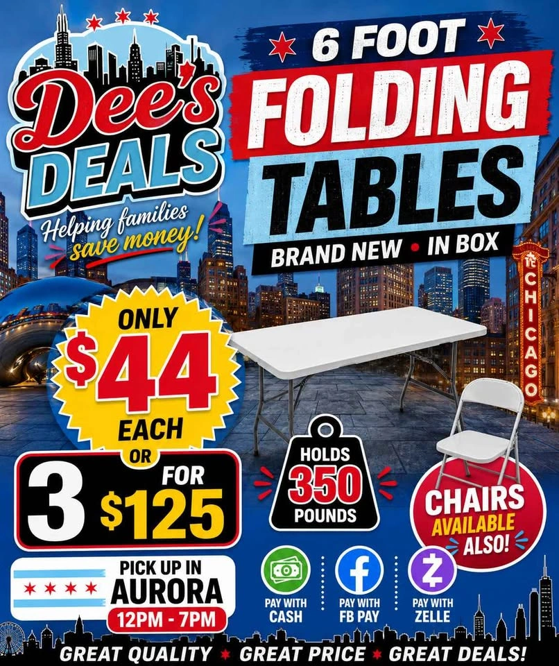 6 foot folding tables BRAND NEW IN BOX ONLY $44 - photo 2