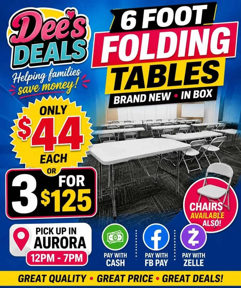 6 foot folding tables BRAND NEW IN BOX ONLY $44 - photo 3