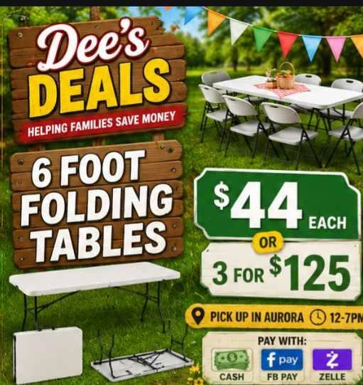 6 foot folding tables BRAND NEW IN BOX ONLY $44 - photo 3