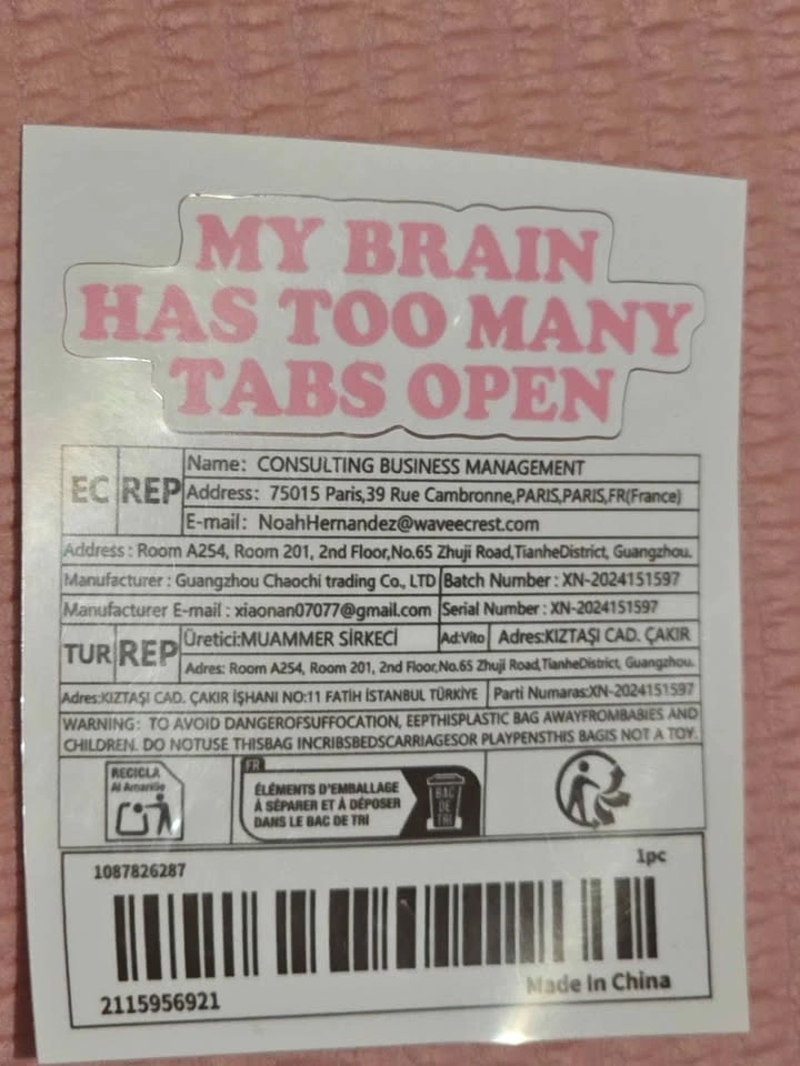 My Brain Has Too Many Tabs Open Sticker - photo 2