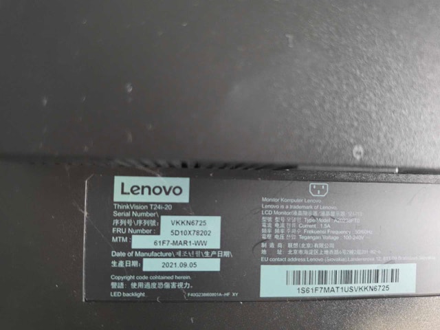 Lenovo ThinkVision T24i-20 Monitor - photo 3