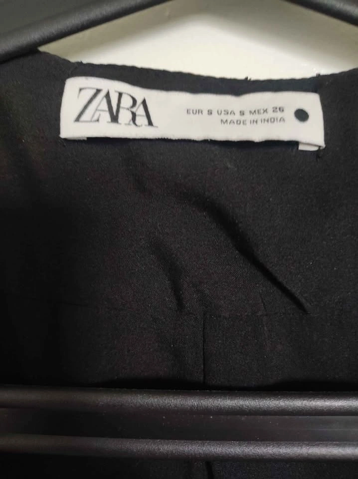 Zara black plumetis pleated mini dress - photo 3