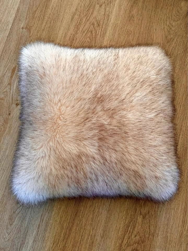 Large Light Pink Faux Fur Pillow