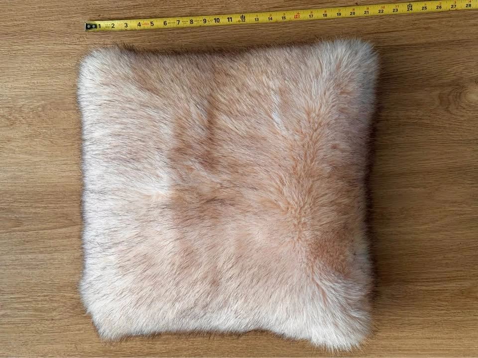 Large Light Pink Faux Fur Pillow - photo 2