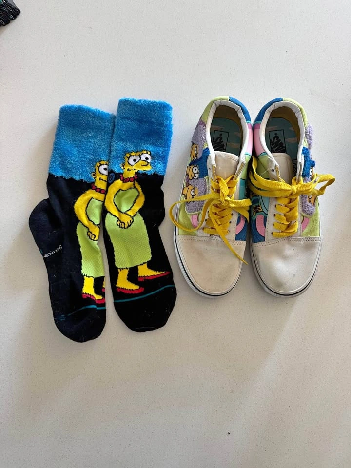 Simpsons Vans and Socks - Women’s Size 8