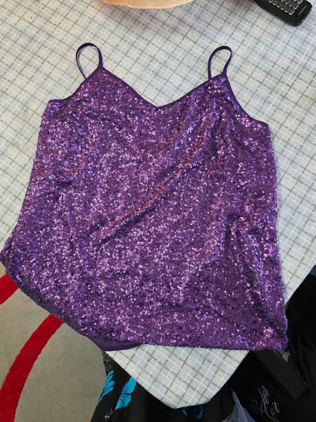 Purple Sequin Tank Top