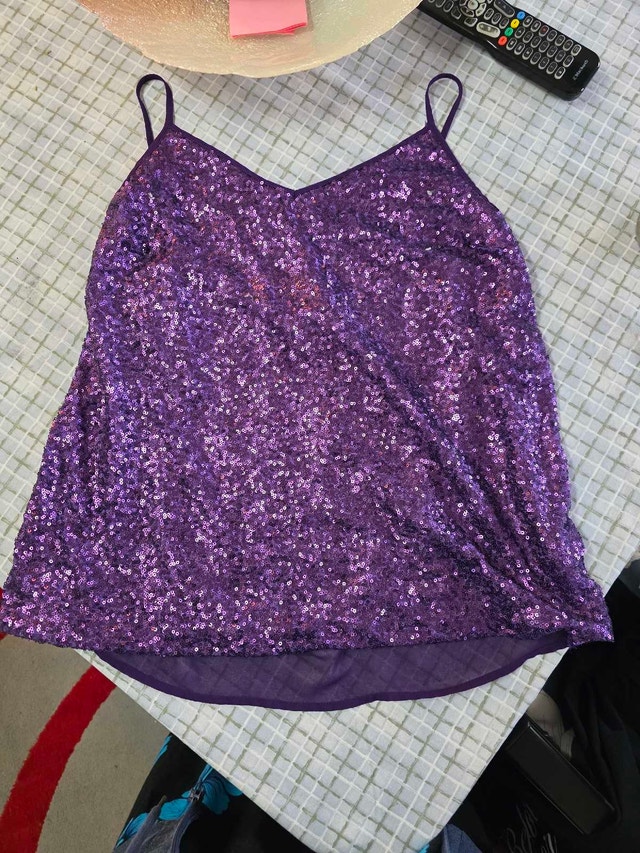 Purple Sequin Tank Top - photo 2