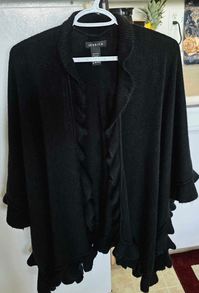 Jessica Black Ruffle Cardigan