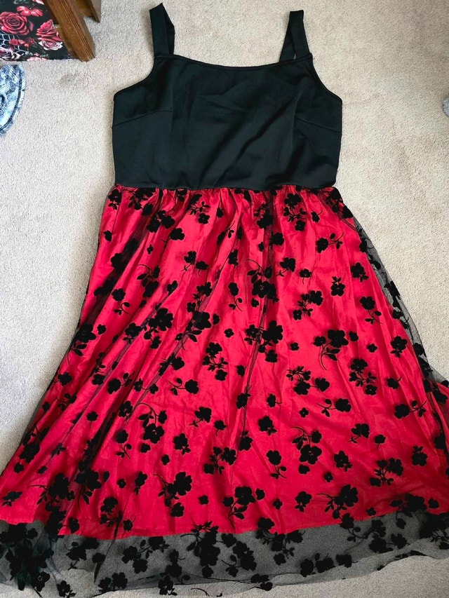 Black and Red Floral Dress