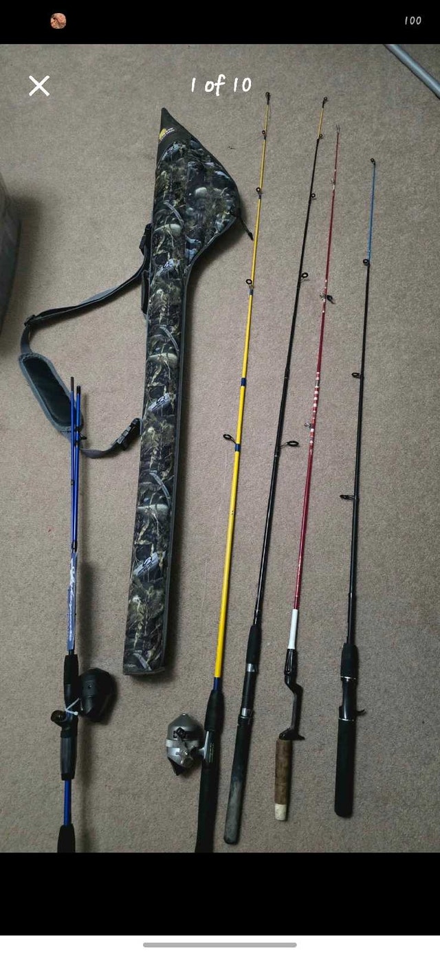 Fishing bundle: 2 rods with reels, 3 without (1 vintage) +case - photo 2
