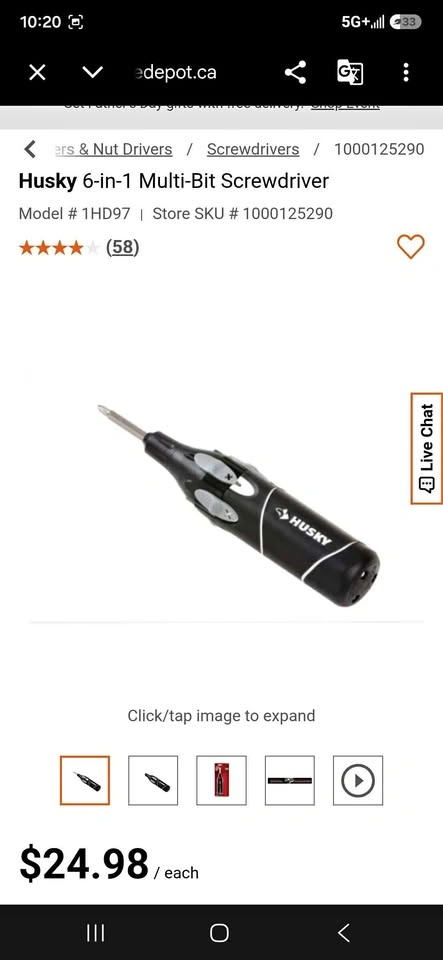 Husky 6-in-1 Multi-Bit Screwdriver