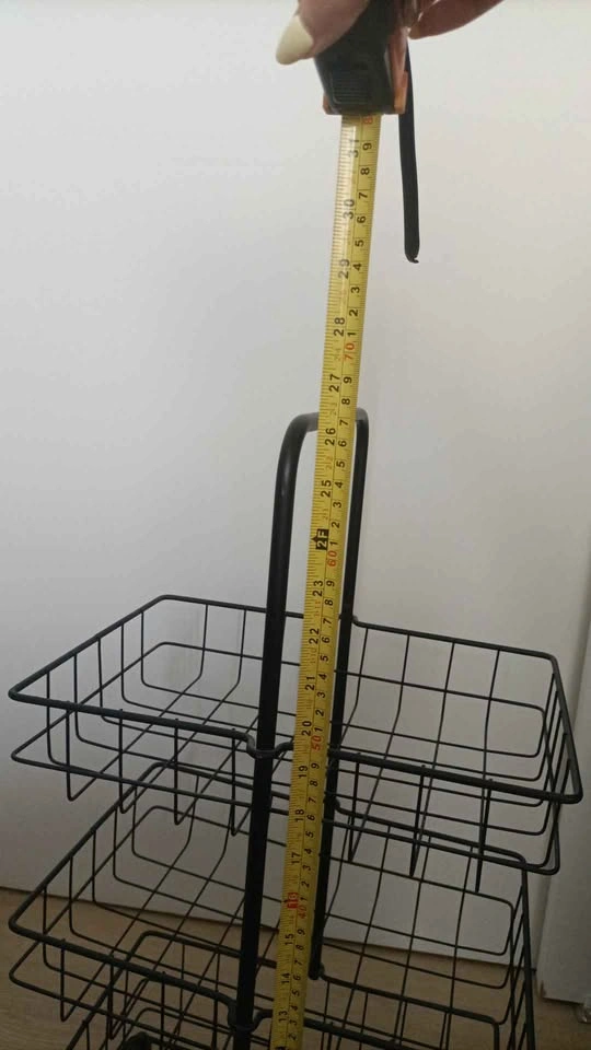 3-Tier Black Metal Wire Rolling Basket Cart ⚽ - photo 4