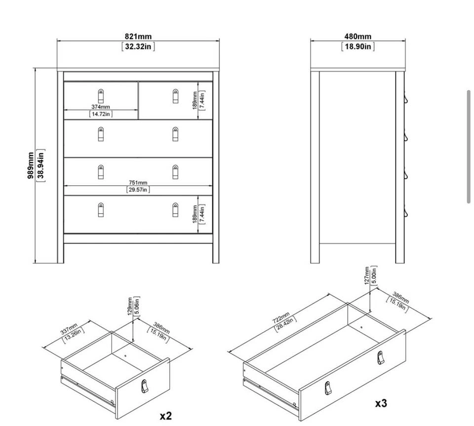 White dresser (5 drawers) - photo 4