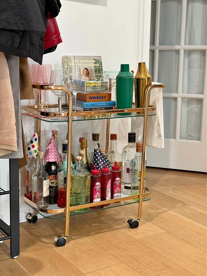 Gold and Glass Bar Cart