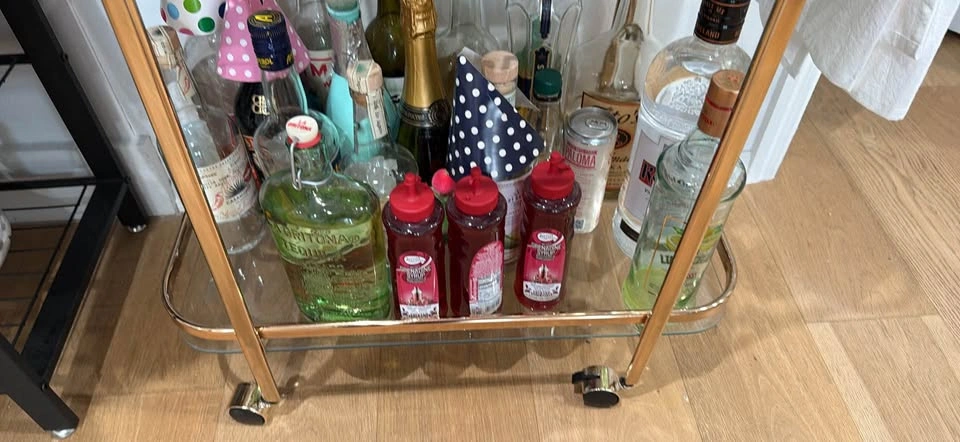 Gold and Glass Bar Cart - photo 3