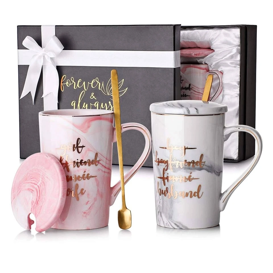 New LIFVER 12 oz Couple Coffee Mugs, Wedding or Engagement Gift