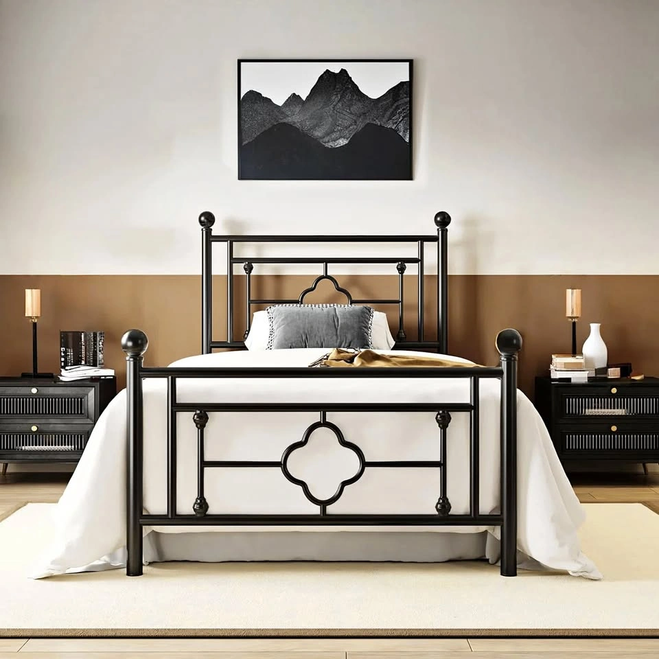 New Twin Size Victorian Vintage Metal Platform Bed Frame