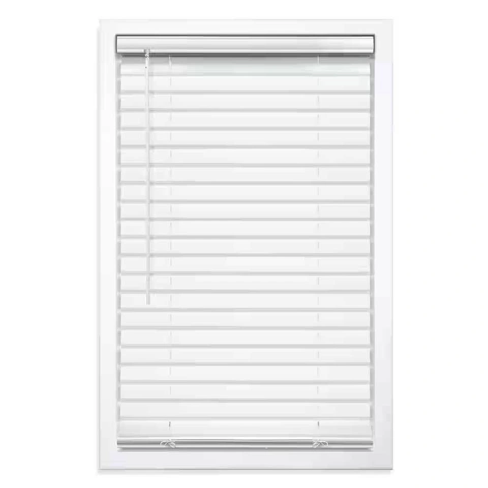 New White Cordless Room Darkening Vinyl Blinds - 29 in. x 64 in.