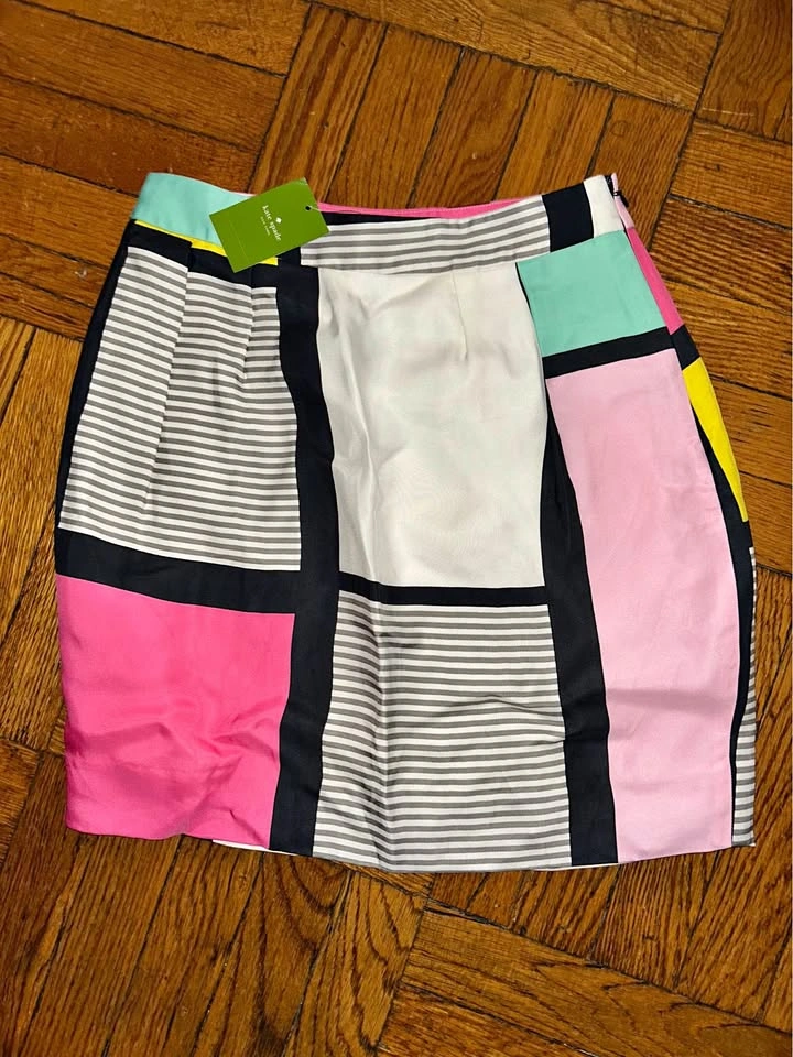 Kate Spade Geometric Colorblock Skirt - NEW w Tags - SZ 2 ⚽️