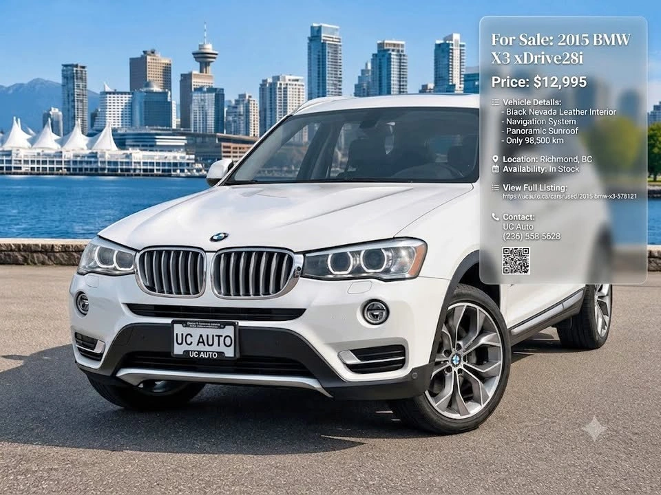 2015 BMW X3 xDrive28i/ CLEAN TITLE/ BC LOCAL