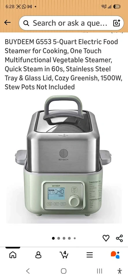 Brand new BUYDEEM G553 5-Quart Electric Food Steamer