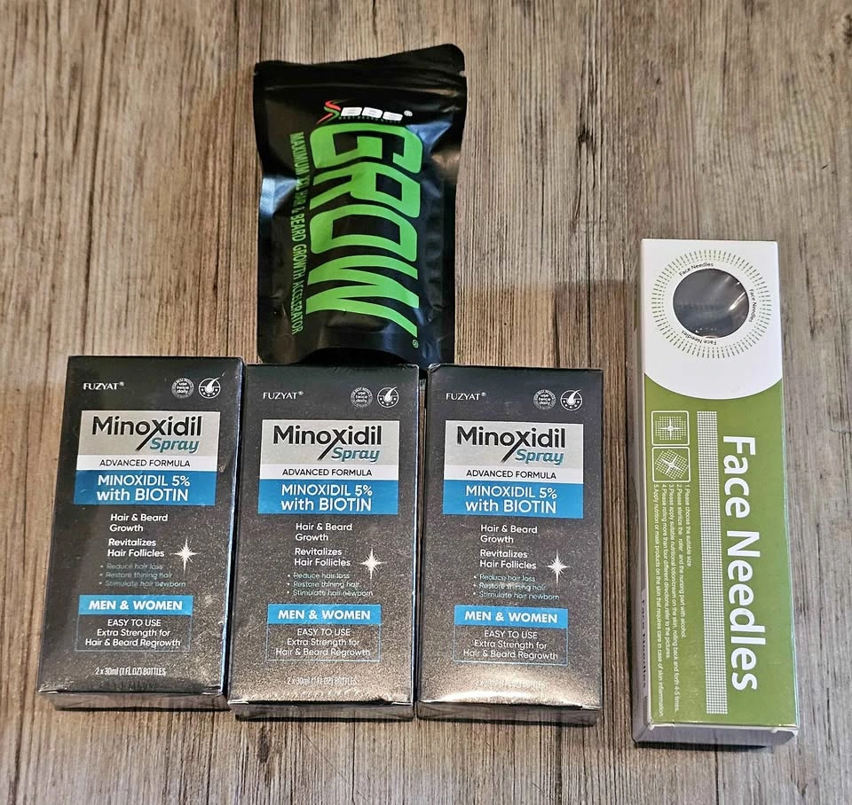 Ultimate Beard & Hair Growth Kit - 3x Minoxidil 5%, Accelerator