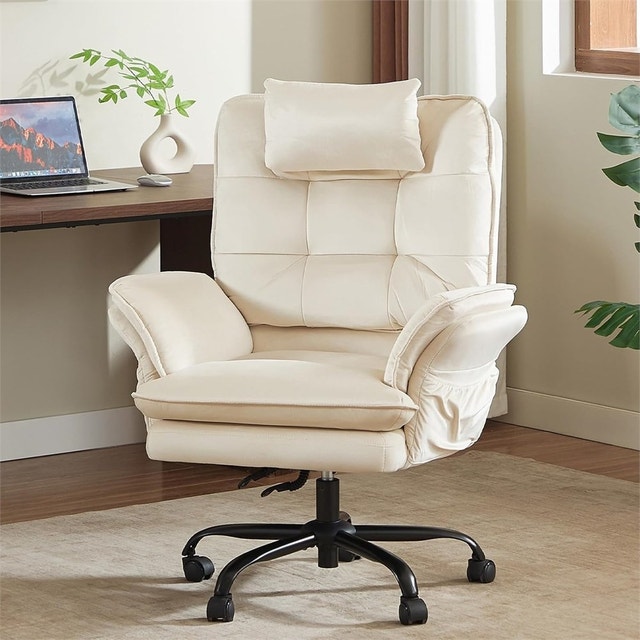 Executive Office Chair, Ergonomic Chair with Flip-up Arms, 135°