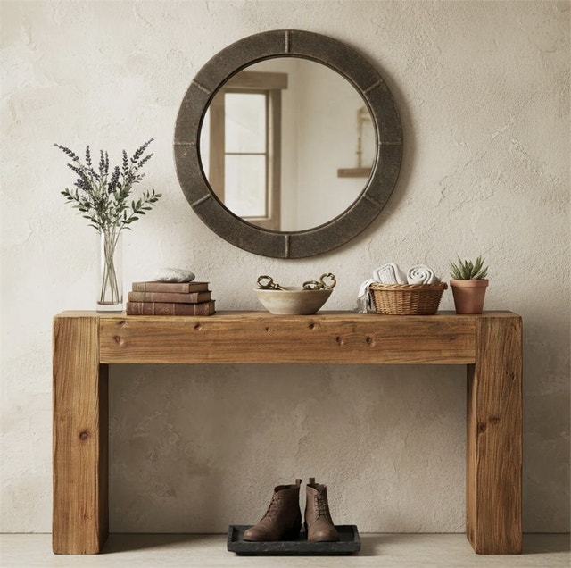 63-Inch Solid Wood Console Table