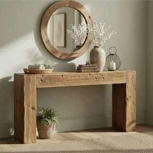 63-Inch Solid Wood Console Table - photo 3