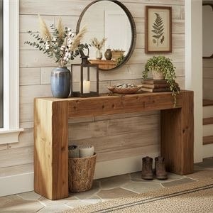 63-Inch Solid Wood Console Table - photo 4