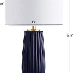 JONATHAN Y Roman 28.5" Ceramic Table Lamp, Navy - photo 5
