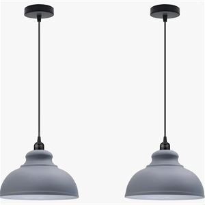 2 Pack Modern Metal Dome Pendant Light Set - photo 2
