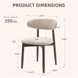 Upholstered Solid Wood Dining Chair Side Chair (Set of 2) - photo 4
