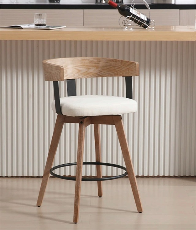 Modern And Stylish Bucket Swivel Barstool With Backrest - photo 2