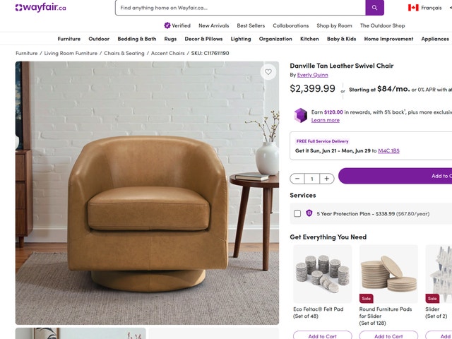 Danville Tan Leather Swivel Chair
