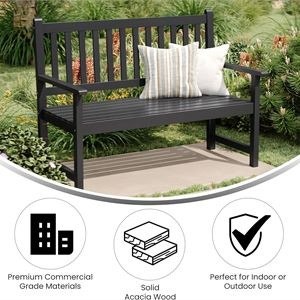 Flash Furniture Adele Commercial Indoor/Outdoor Acacia Wood Benc - photo 3