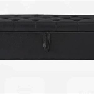 Storage Ottoman Bench with Safety Hinge, Upholstered Entryway - photo 4