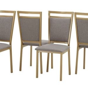 Darcy Gold Metal and Grey Dining Chair (Set of 4) - photo 2