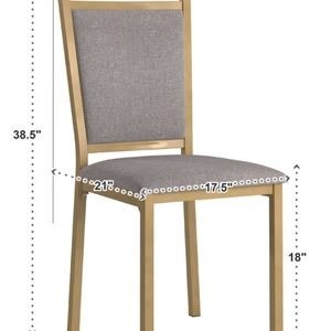 Darcy Gold Metal and Grey Dining Chair (Set of 4) - photo 3