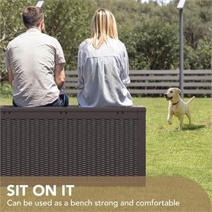 Devoko 100 Gallon Waterproof Large Resin Deck Box - photo 3