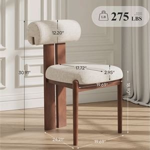 Modern Upholstered Dining Chairs with Solid Wood Legs (Set of 2) - photo 3